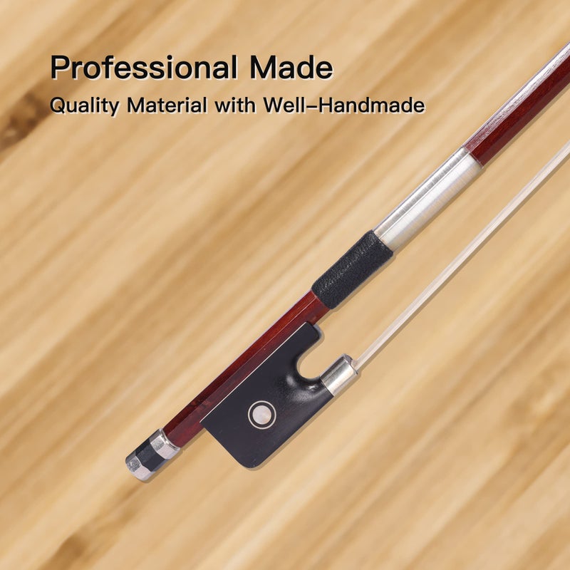 ADM 4/4 Full Size Student Cello Bow, Well Balanced Handmade Brazilwood Classic Cellos Bow Light Weight with Horsehair, Ebony Frog for Beginners - Image 3